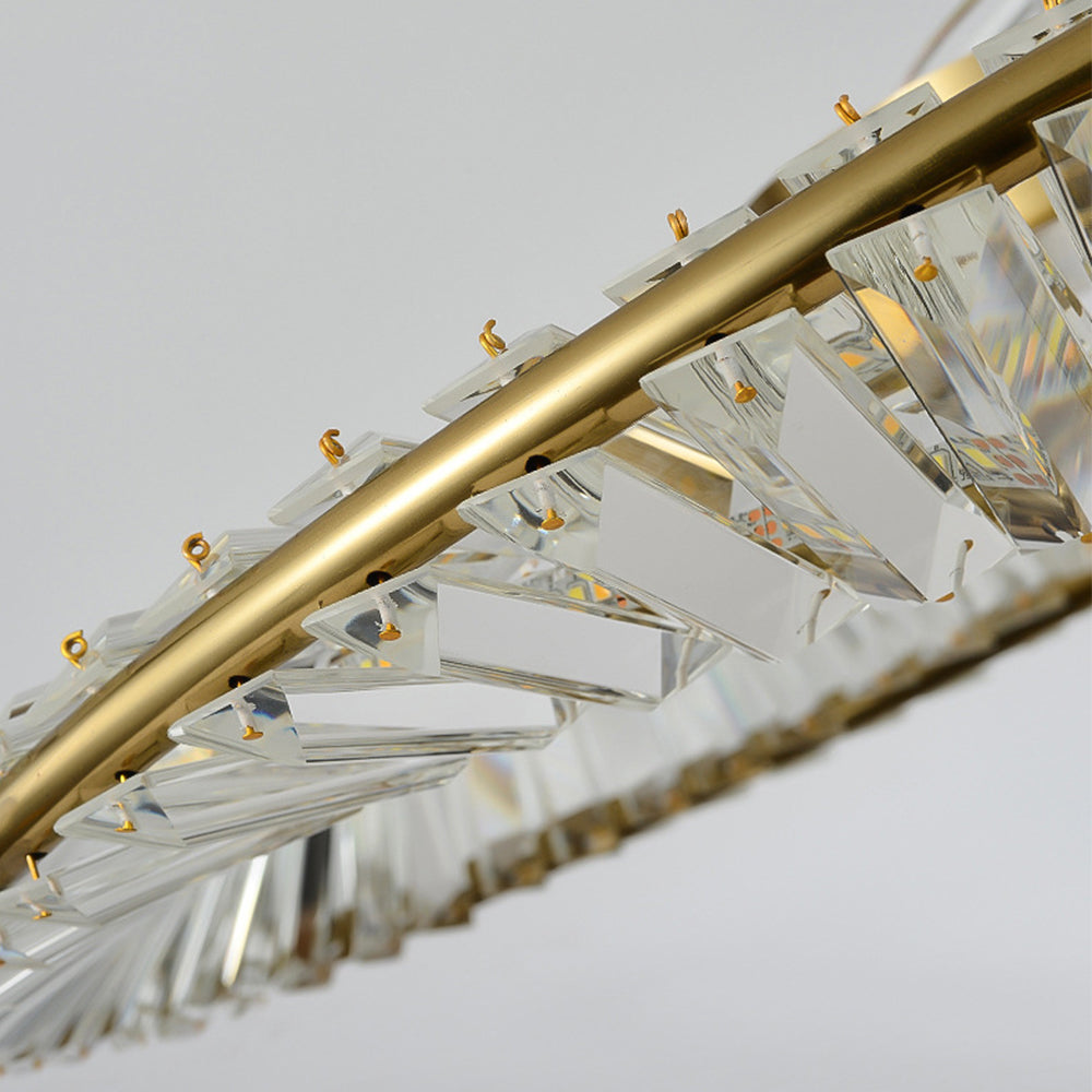 Modern Round LED Crystal Ceiling Light Fixture for Living Room Ambience and Elegance