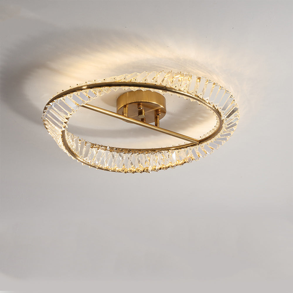 Modern Round LED Crystal Ceiling Light Fixture for Living Room Ambience and Elegance