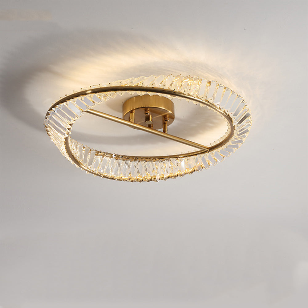 Modern Round LED Crystal Ceiling Light Fixture for Living Room Ambience and Elegance