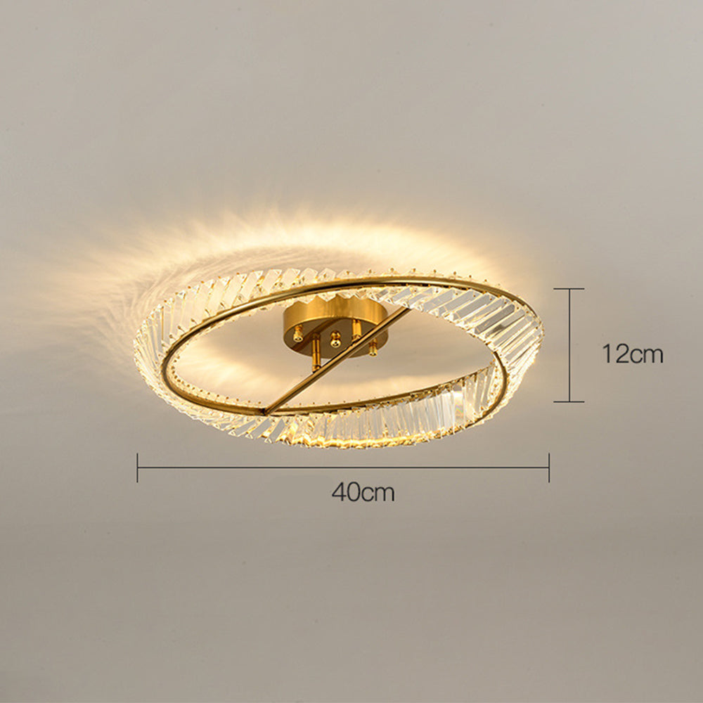 Modern Round LED Crystal Ceiling Light Fixture for Living Room Ambience and Elegance