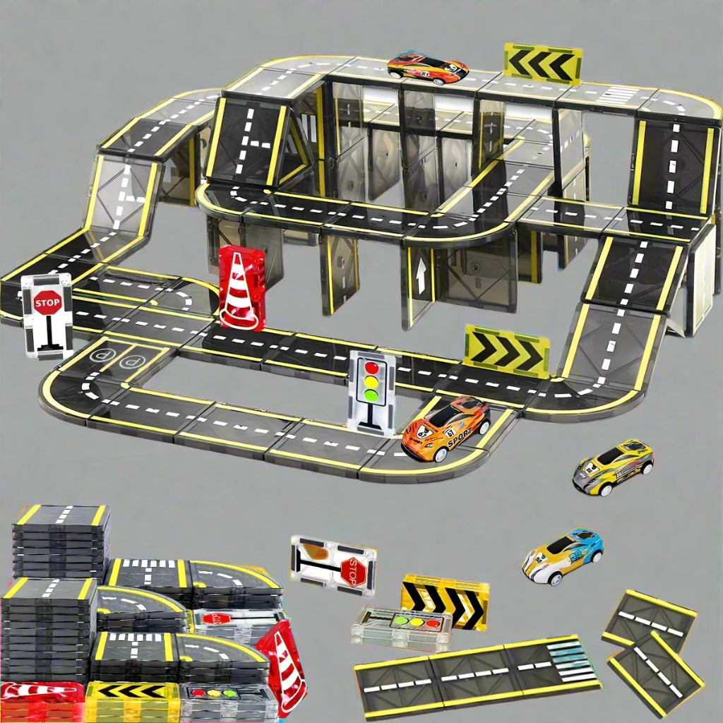 Juego de construcción de pista magnética para coche