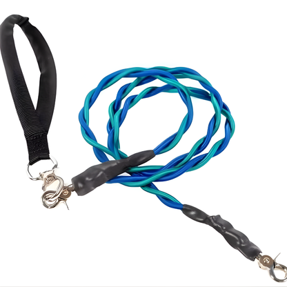 Pets Leash Double Nylon No Tangle Swivel Bungee Padded Handle