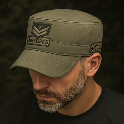 Men's Military Cadet Cap Curved Visor Tactical Air Force Hat