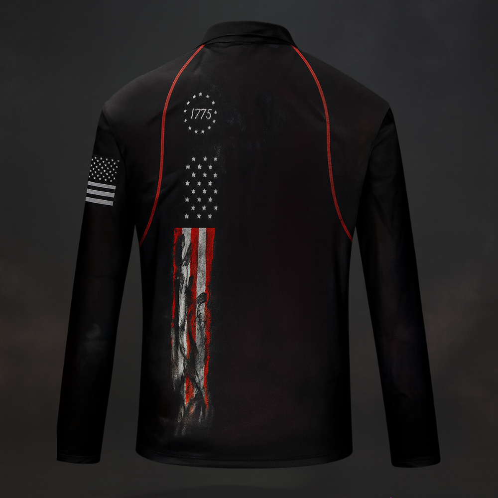 Men's Veterans Day Quarter Zip Pullover Hoodie Patriotic Sweater