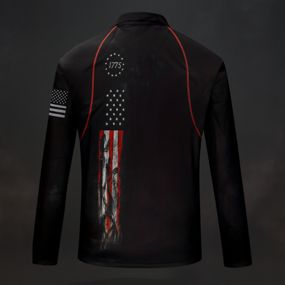 Men's Veterans Day Quarter Zip Pullover Hoodie Patriotic Sweater