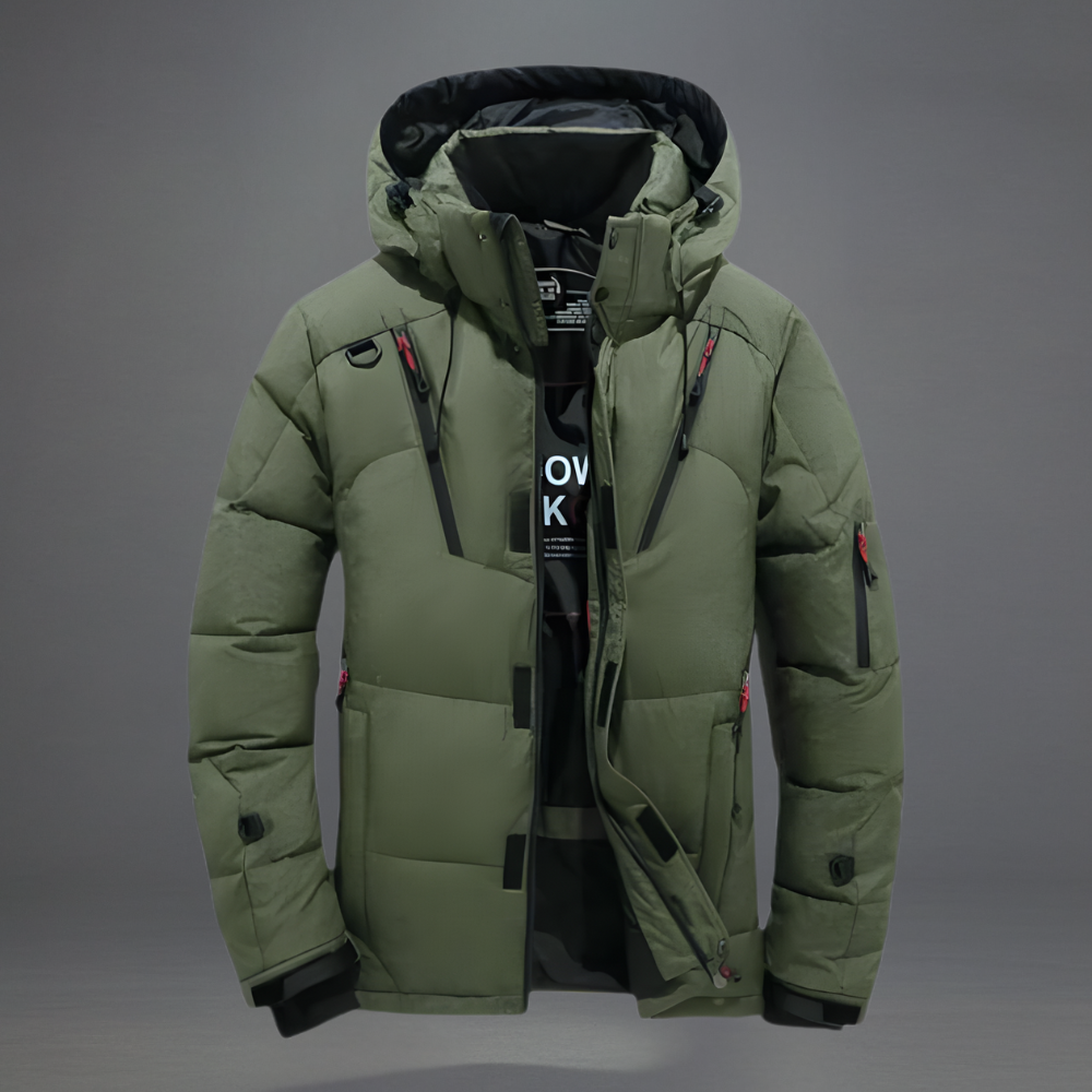 Men Winter Puffer Jacket Waterproof Hooded Parka