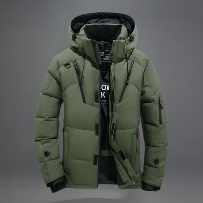 Men Winter Puffer Jacket Waterproof Hooded Parka