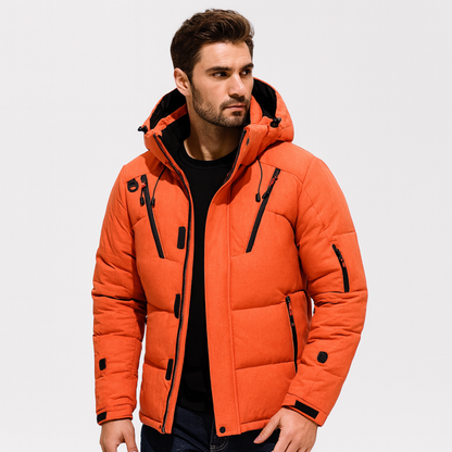Men Winter Puffer Jacket Waterproof Hooded Parka