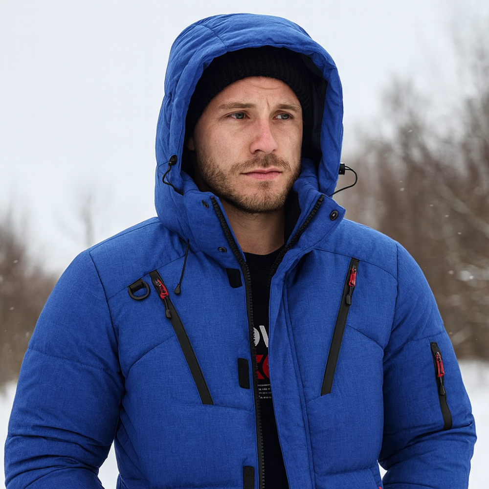 Men Winter Puffer Jacket Waterproof Hooded Parka