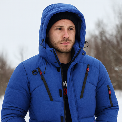 Men Winter Puffer Jacket Waterproof Hooded Parka