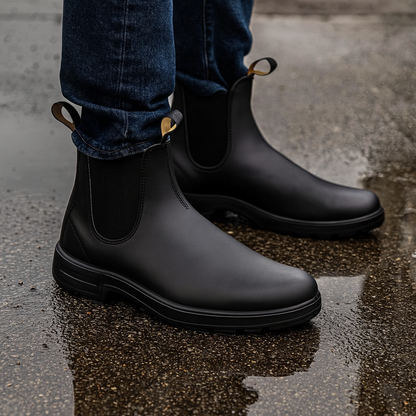 Herren Leder Chelsea Stiefel | Wasserdicht Slip-On Knöchel