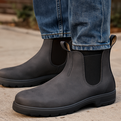 Herren Leder Chelsea Stiefel | Wasserdicht Slip-On Knöchel