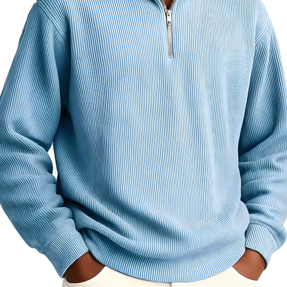 Mens Oversized Half Zip Knitted Sweater Warm Jumper