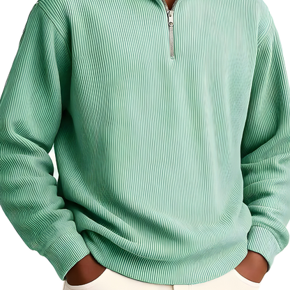 Mens Oversized Half Zip Knitted Sweater Warm Jumper