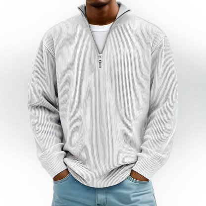 Mens Oversized Half Zip Knitted Sweater Warm Jumper