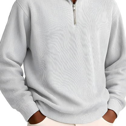 Mens Oversized Half Zip Knitted Sweater Warm Jumper