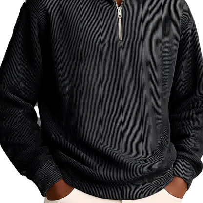 Mens Oversized Half Zip Knitted Sweater Warm Jumper