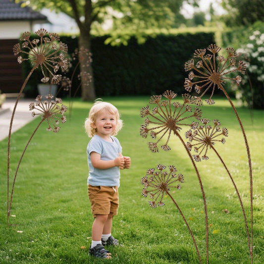Metall Löwenzahn Rustikale Gartendekoration Set