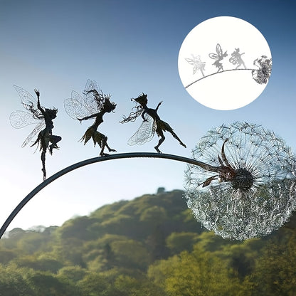 Sculpture décorative de jardin fée en métal pour l'extérieur