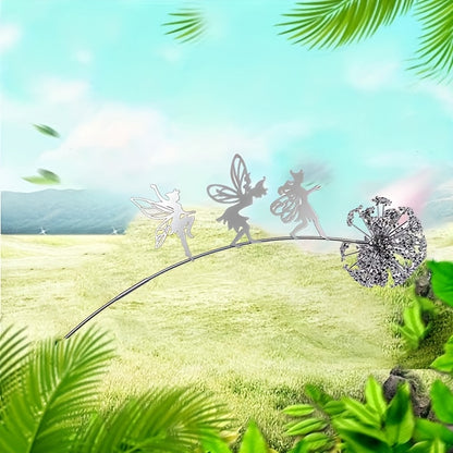 Sculpture décorative de jardin fée en métal pour l'extérieur