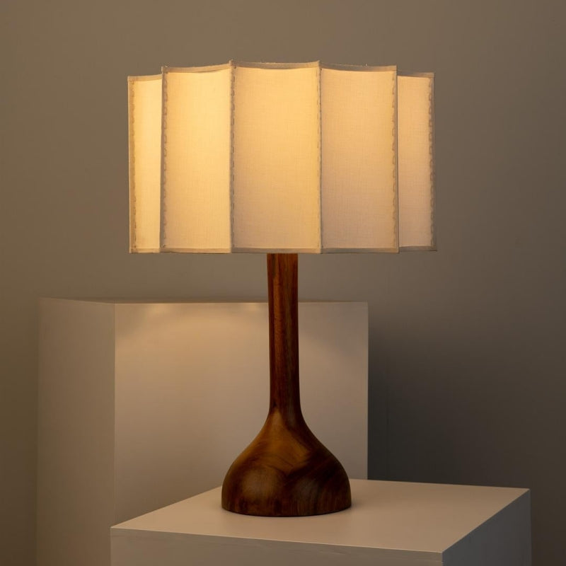 Wabi Sabi Artisan Wooden Table Lamp – Elegant, Unique Design for Stylish Home Lighting and Ambient Decor