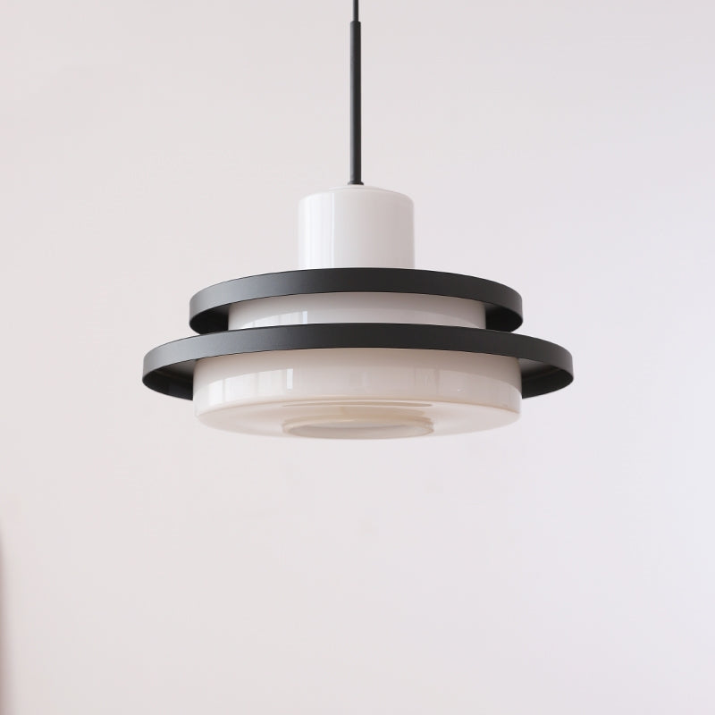 Bauhaus-Inspired Double Layer Equator Glass Pendant Light for Mid-Century Modern Interiors