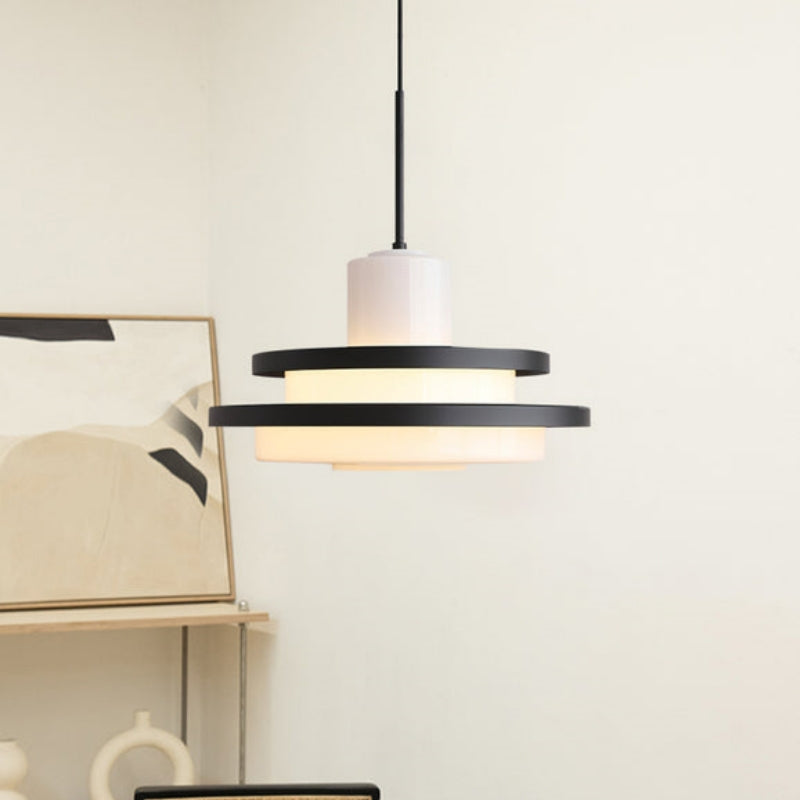 Bauhaus-Inspired Double Layer Equator Glass Pendant Light for Mid-Century Modern Interiors