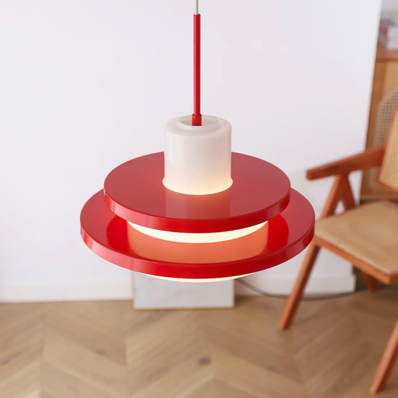 Bauhaus-Inspired Double Layer Equator Glass Pendant Light for Mid-Century Modern Interiors