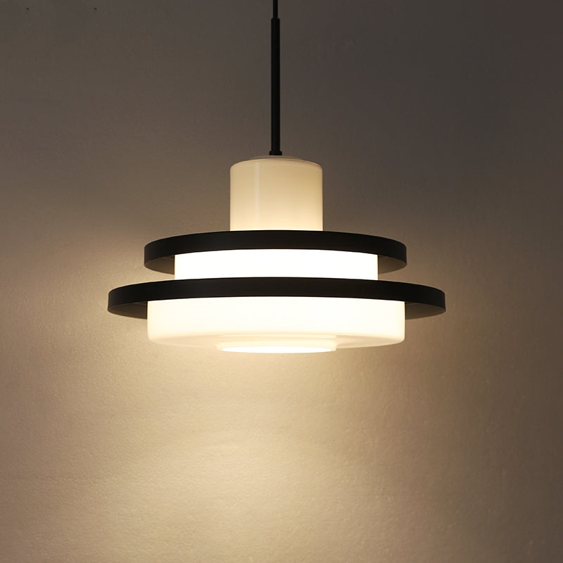 Bauhaus-Inspired Double Layer Equator Glass Pendant Light for Mid-Century Modern Interiors