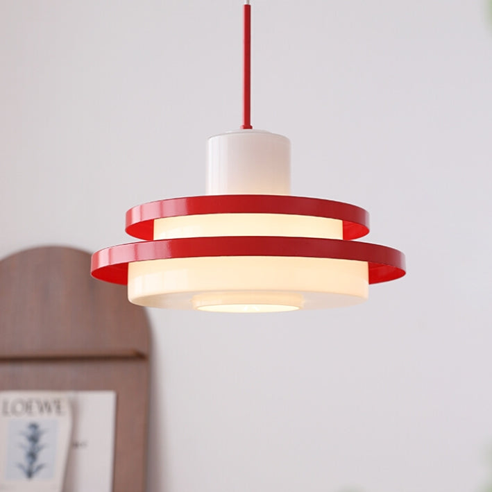 Bauhaus-Inspired Double Layer Equator Glass Pendant Light for Mid-Century Modern Interiors