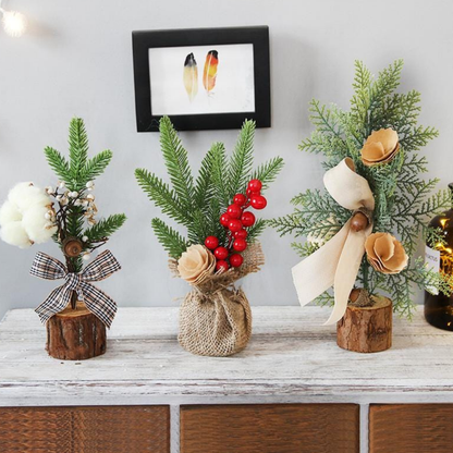 Miniaturowe sztuczne choinki na stół Rustykalny zestaw dekoracji domowych