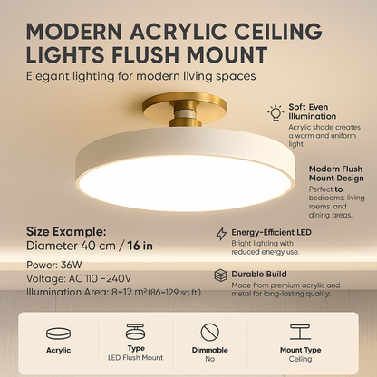 Modern Acrylic Ceiling Lights Flush Mount