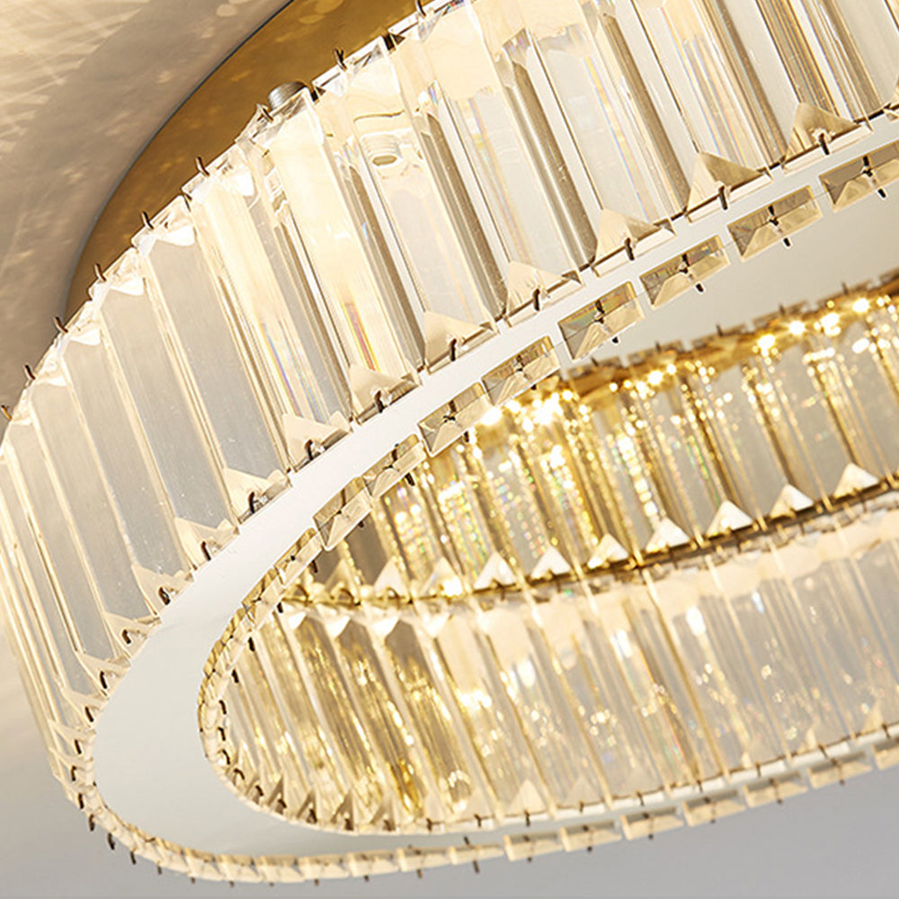 Elegant Gold Round Crystal Ceiling Lights for Stunning Home Illumination and Chic Décor - Perfect for Any Room