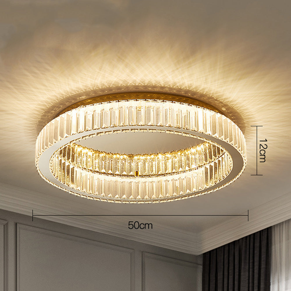 Elegant Gold Round Crystal Ceiling Lights for Stunning Home Illumination and Chic Décor - Perfect for Any Room