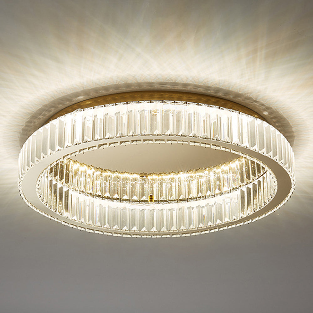 Elegant Gold Round Crystal Ceiling Lights for Stunning Home Illumination and Chic Décor - Perfect for Any Room