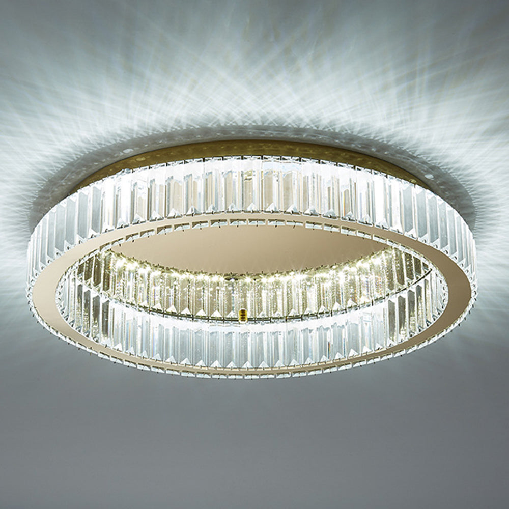 Elegant Gold Round Crystal Ceiling Lights for Stunning Home Illumination and Chic Décor - Perfect for Any Room