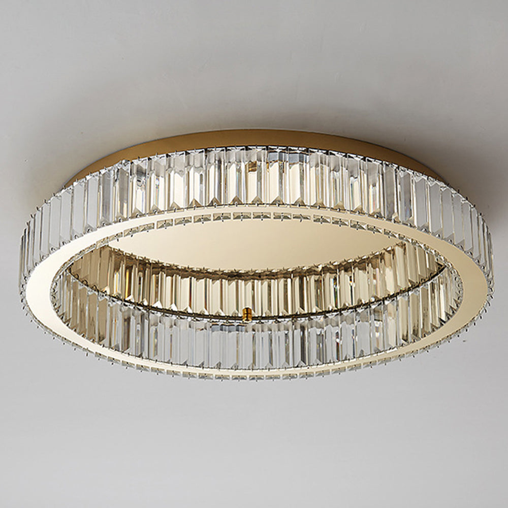 Elegant Gold Round Crystal Ceiling Lights for Stunning Home Illumination and Chic Décor - Perfect for Any Room