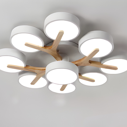 Modern Ceiling Light Fixture Semi Flush Mount Lighting Wood Branch