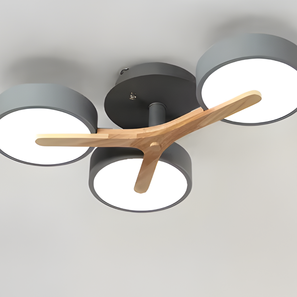 Modern Ceiling Light Fixture Semi Flush Mount Lighting Wood Branch