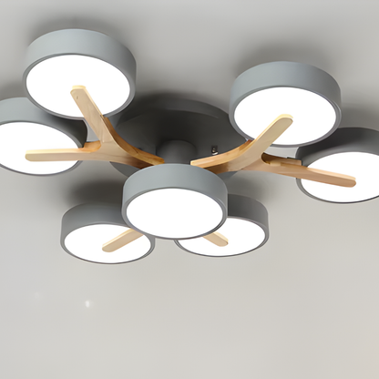 Modern Ceiling Light Fixture Semi Flush Mount Lighting Wood Branch