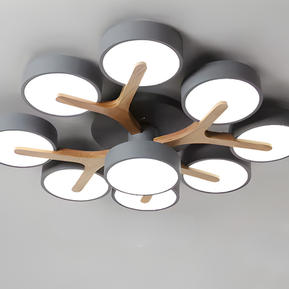 Modern Ceiling Light Fixture Semi Flush Mount Lighting Wood Branch