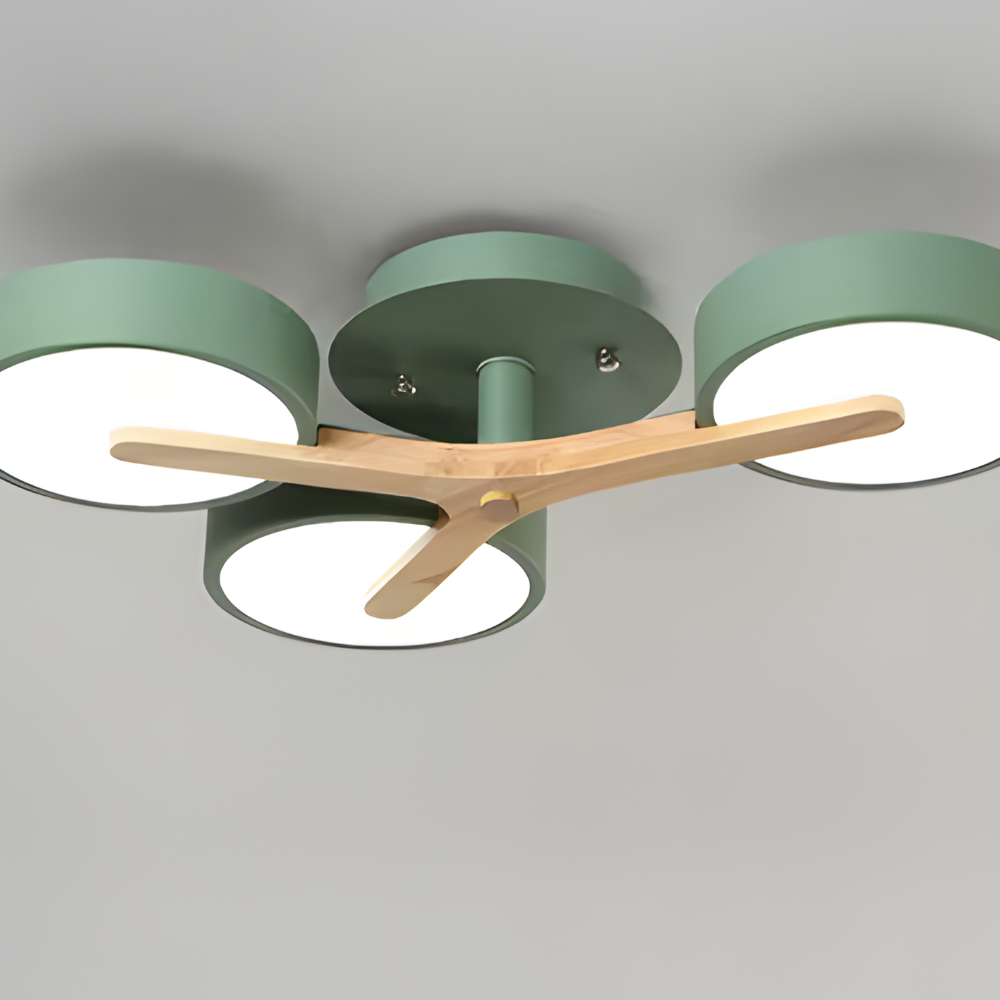 Modern Ceiling Light Fixture Semi Flush Mount Lighting Wood Branch
