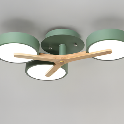 Modern Ceiling Light Fixture Semi Flush Mount Lighting Wood Branch