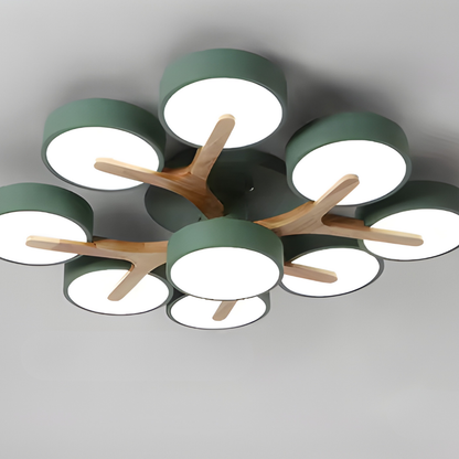 Modern Ceiling Light Fixture Semi Flush Mount Lighting Wood Branch