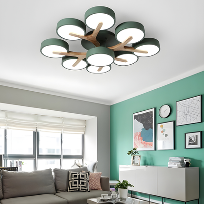 Modern Ceiling Light Fixture Semi Flush Mount Lighting Wood Branch