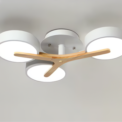 Modern Ceiling Light Fixture Semi Flush Mount Lighting Wood Branch