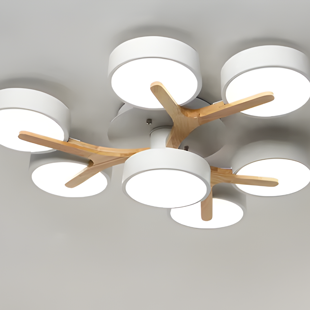 Modern Ceiling Light Fixture Semi Flush Mount Lighting Wood Branch