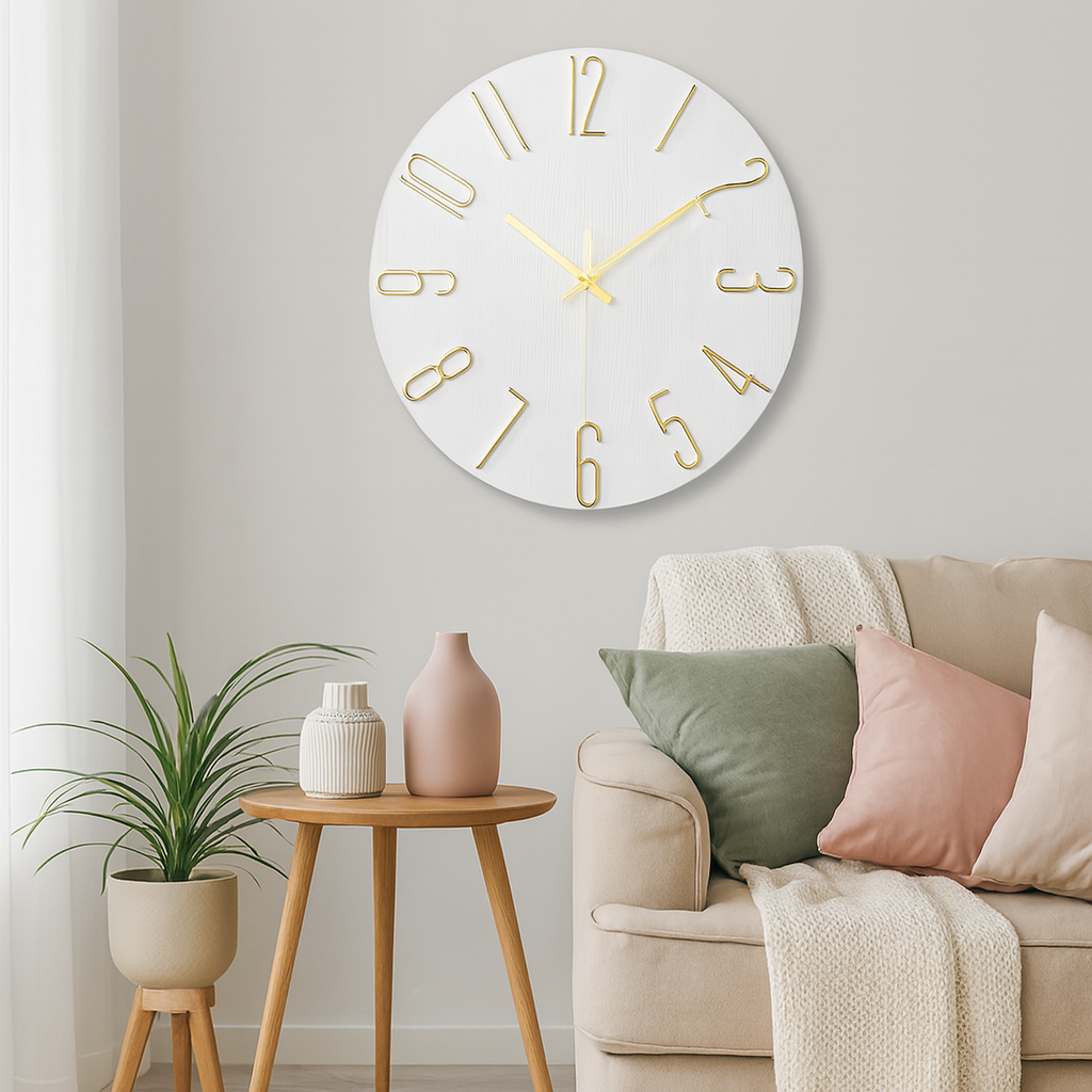 Reloj de pared silencioso moderno de cuarzo