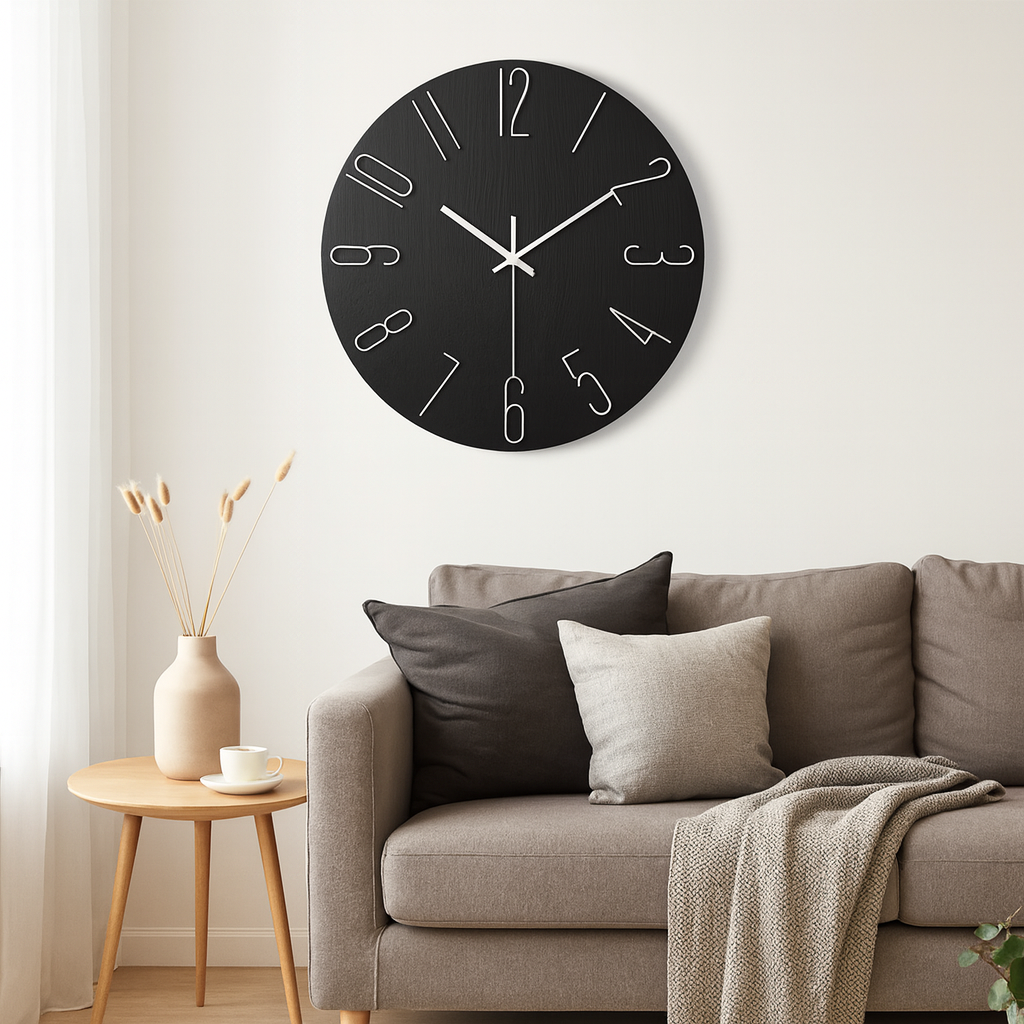 Reloj de pared silencioso moderno de cuarzo