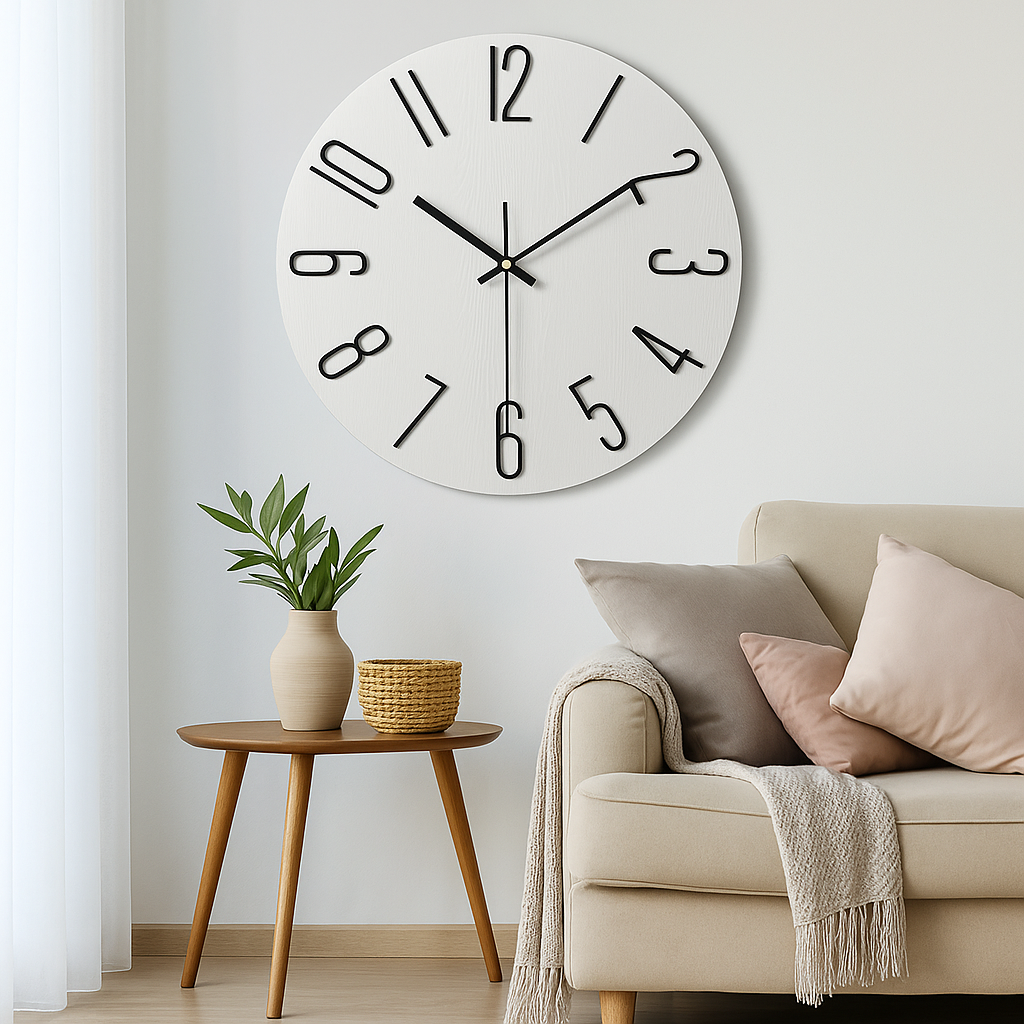 Reloj de pared silencioso moderno de cuarzo